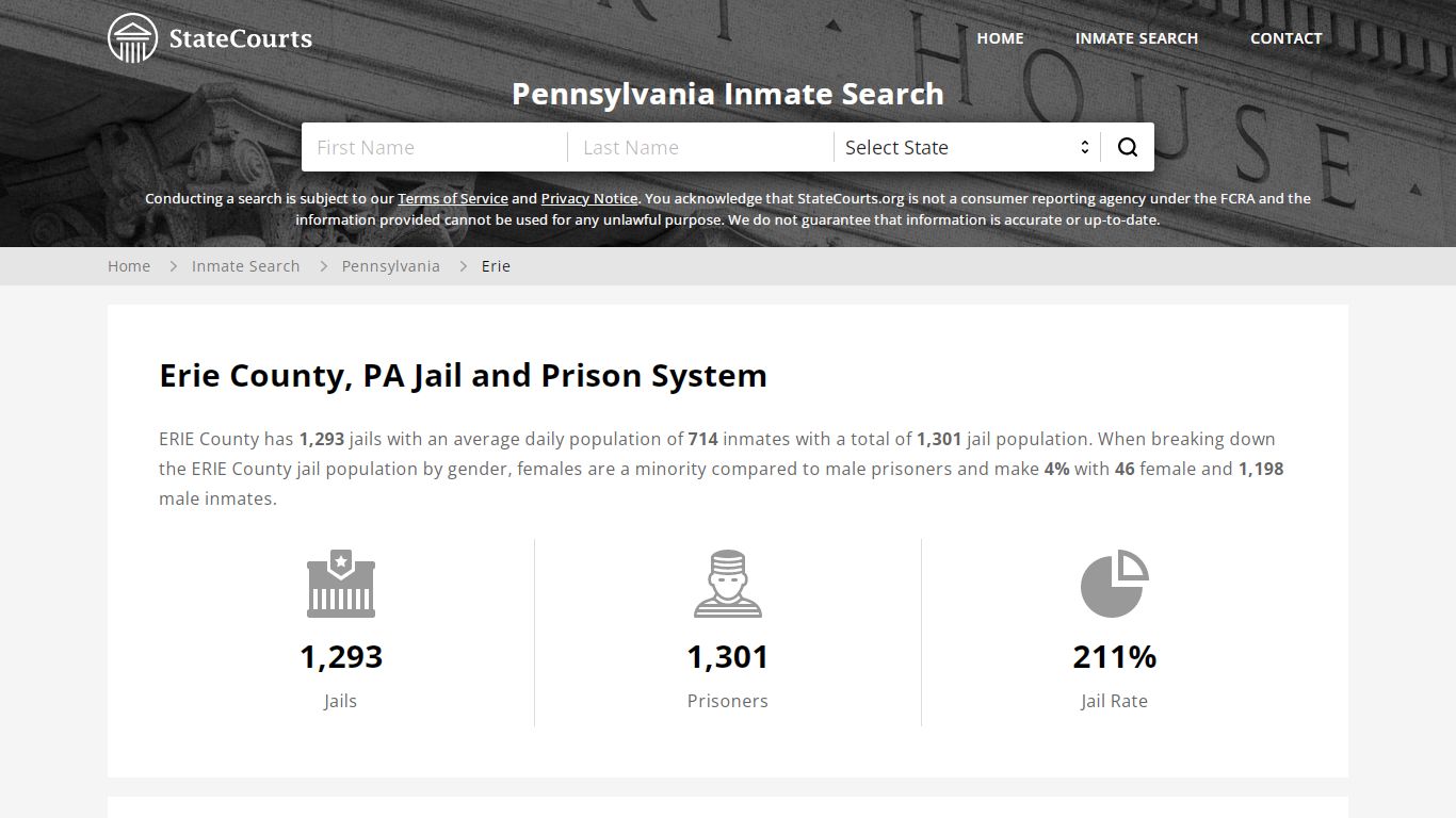 Erie County, PA Inmate Search - StateCourts